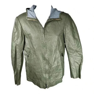 Emporio Armani Lambskin Leather Biker Jacket - Womens Fashion Designer Outerwear